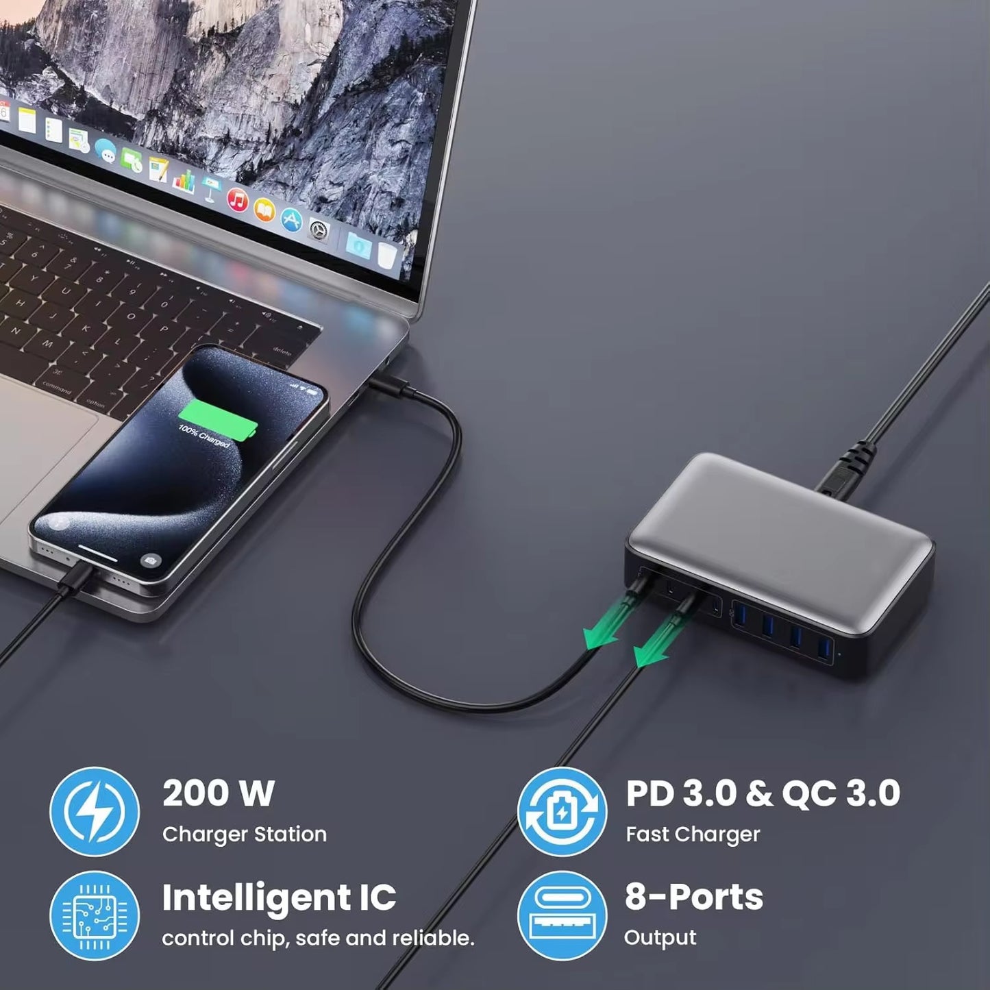 8-Port Fast Charging Station