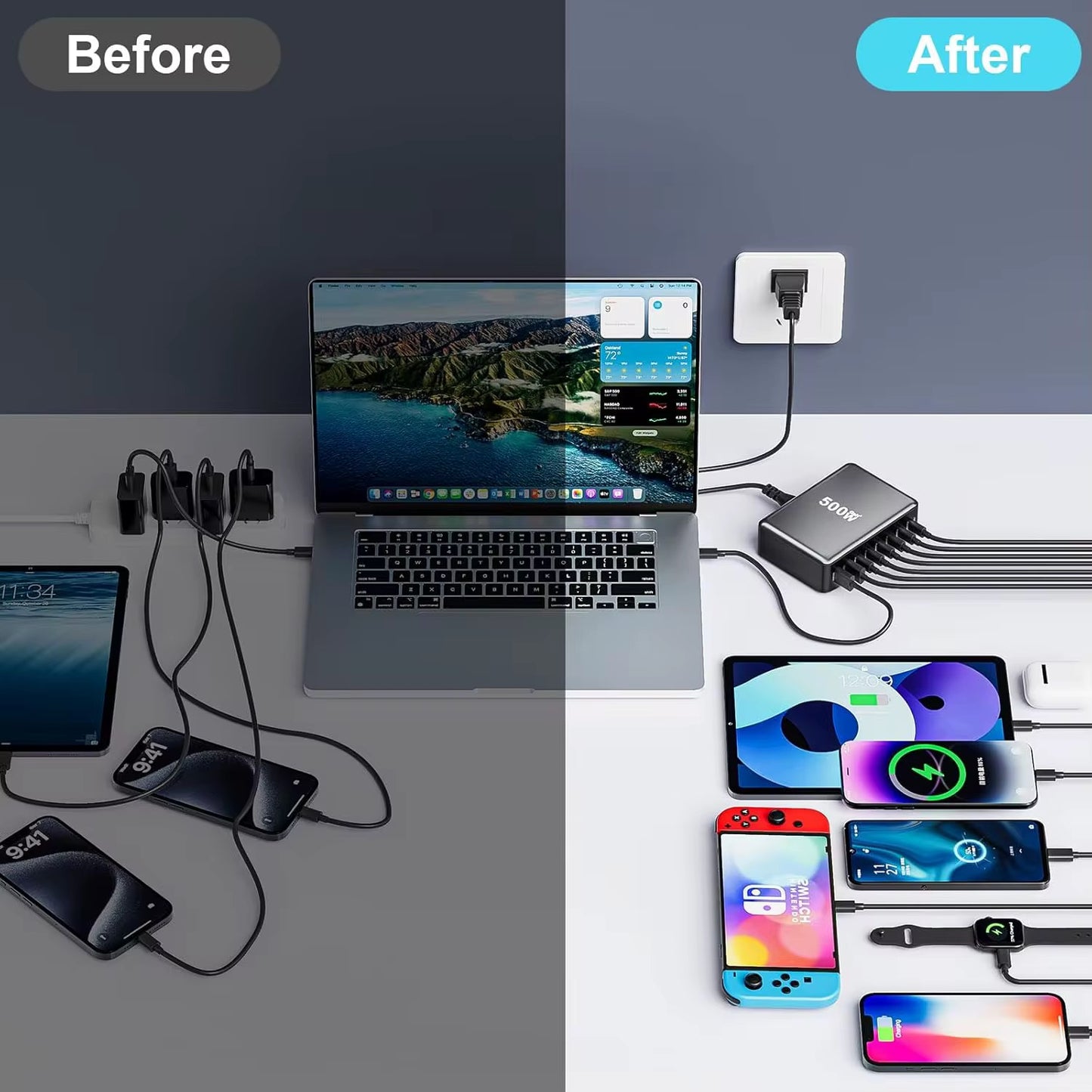 8-Port Fast Charging Station