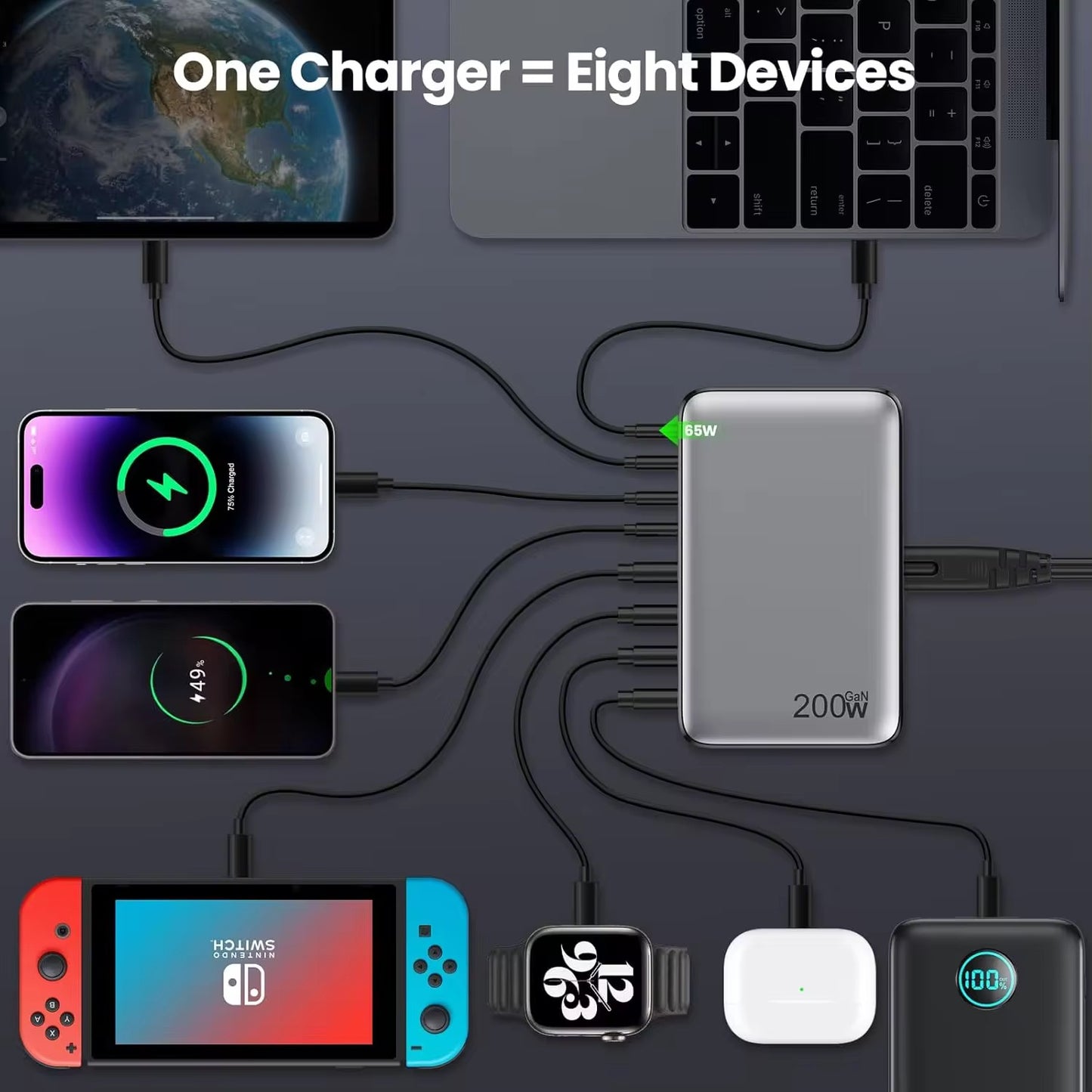 8-Port Fast Charging Station