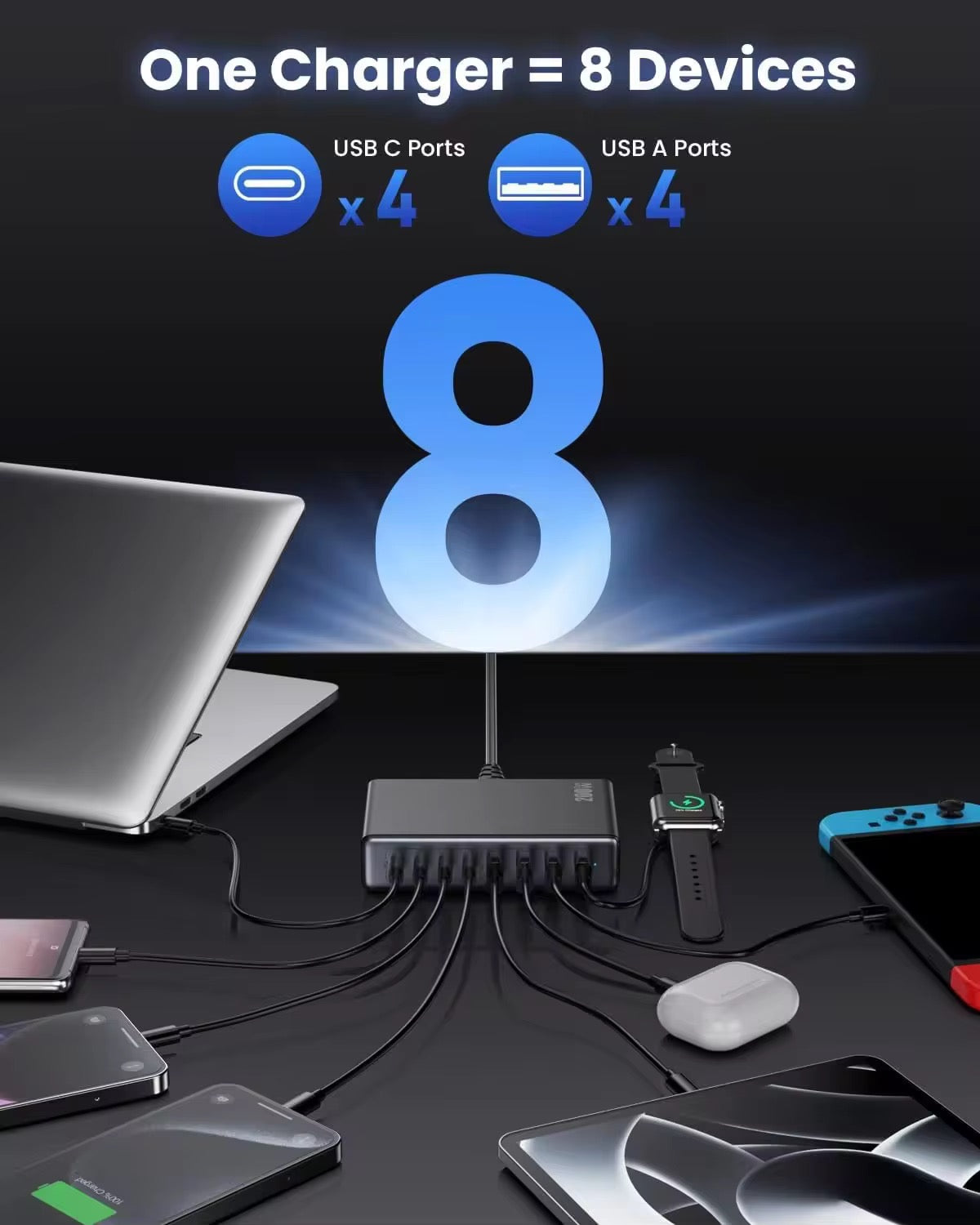 8-Port Fast Charging Station