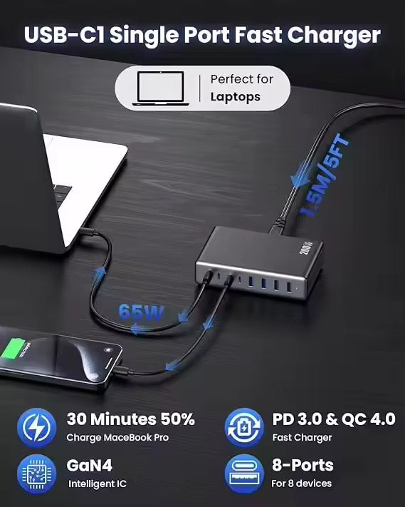 8-Port Fast Charging Station