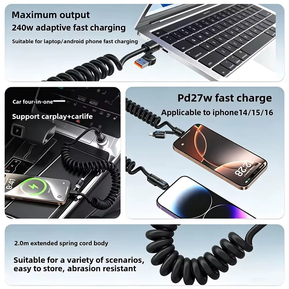 4-in-1 Retrac Charging Cable