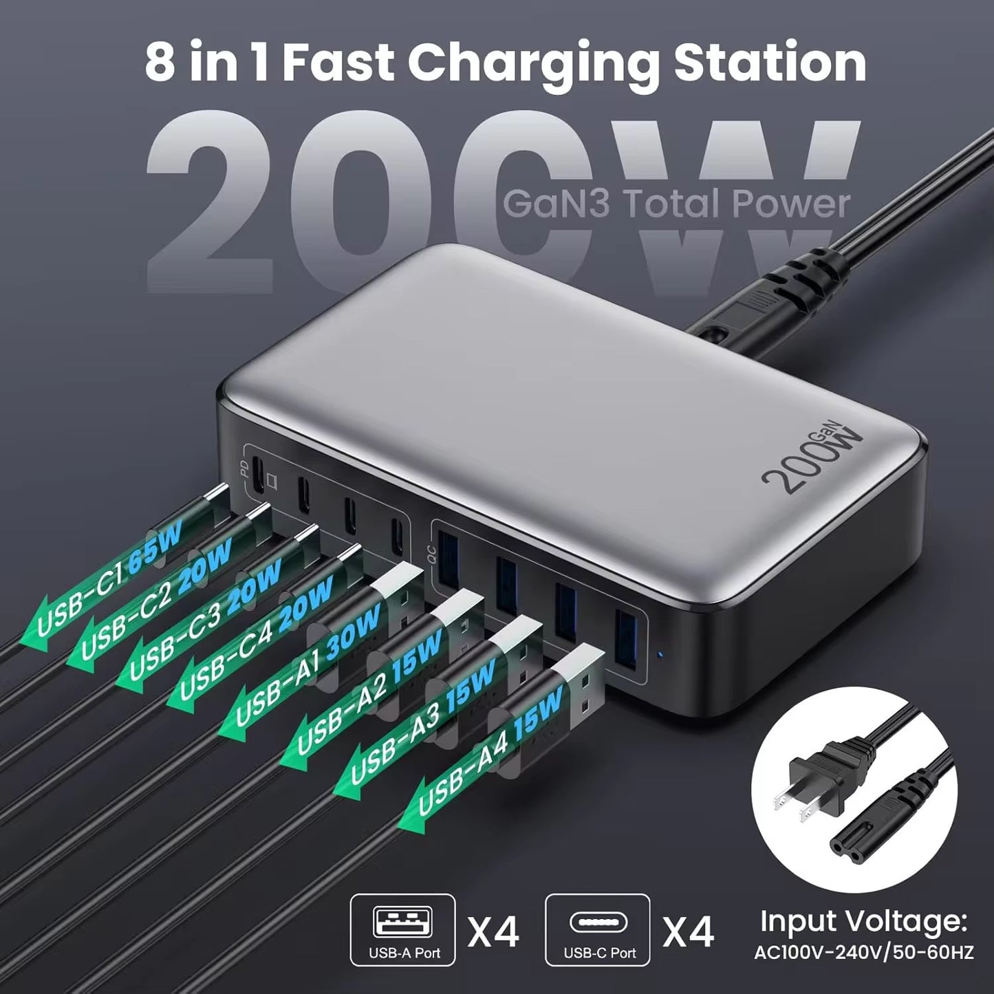 8-Port Fast Charging Station