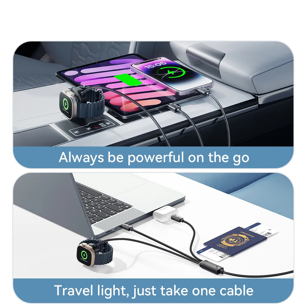 PD 100W 3-in-1 Charging Cable