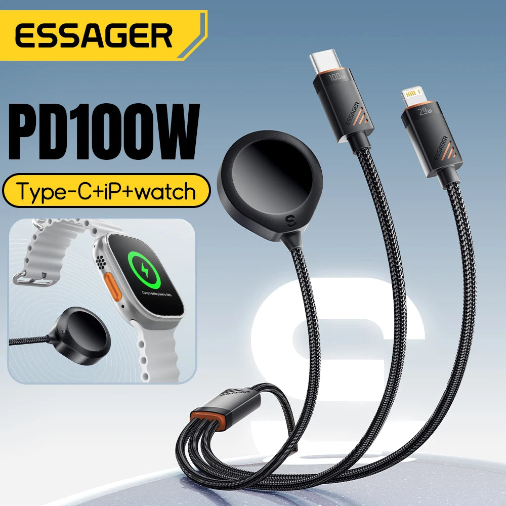 PD 100W 3-in-1 Charging Cable
