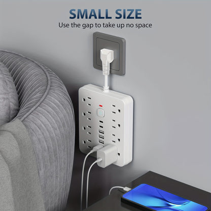 14-in-1 Power Strip with Surge Protection and One-Touch Control Switch