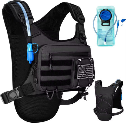 Reflective Chest Pack With Gear Holder, 2L Water Hydration Vest