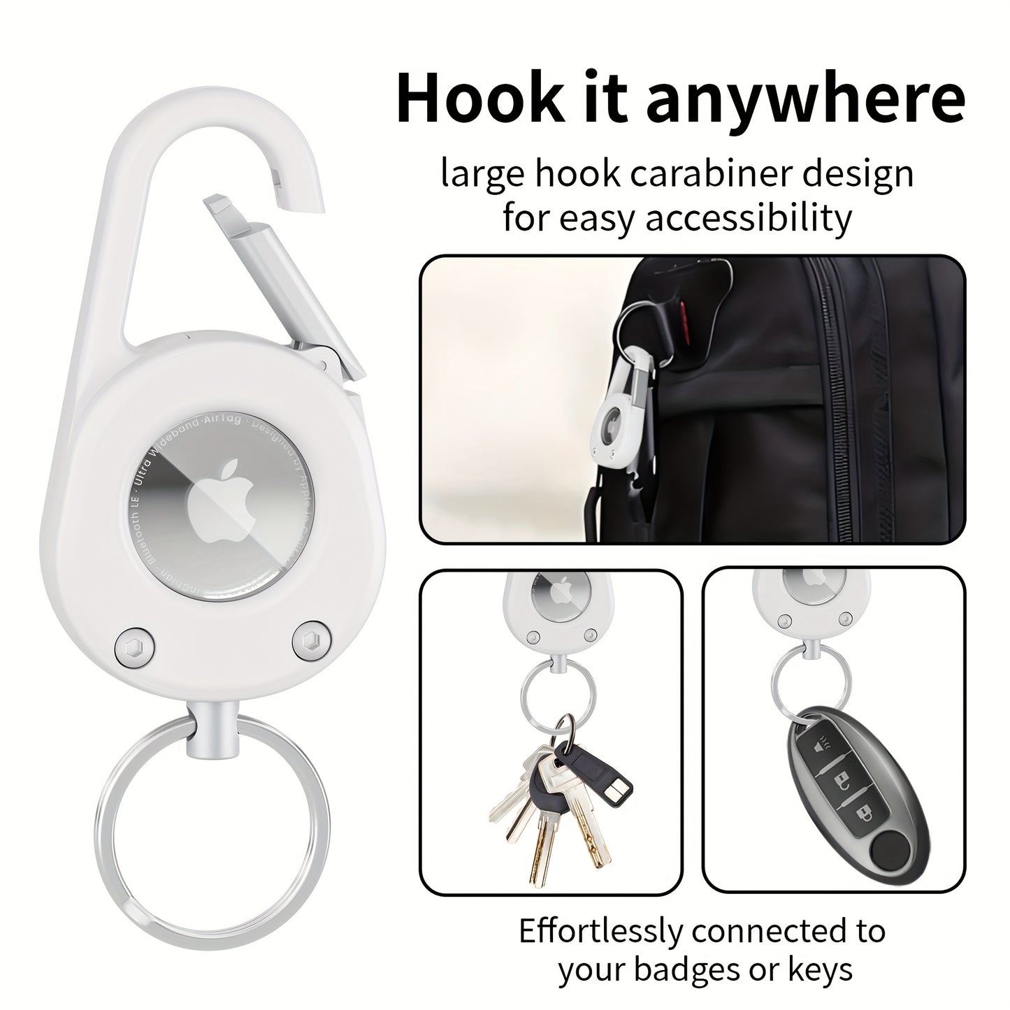 2 Pack Anti-Scratch Shockproof AirTag Keychain