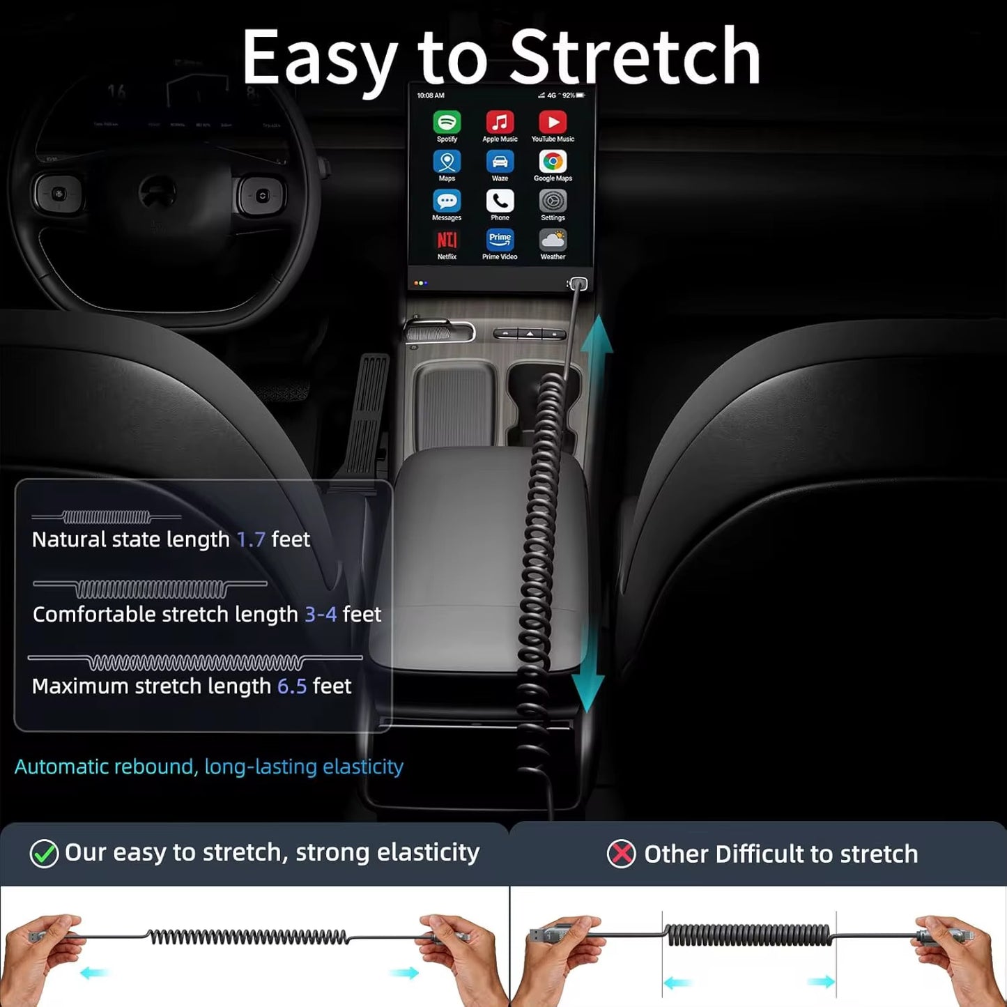 4-in-1 Retrac Charging Cable