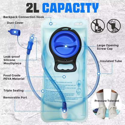 Reflective Chest Pack With Gear Holder, 2L Water Hydration Vest