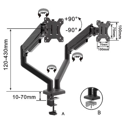 Ergonomic Monitor Mount with Gas Spring