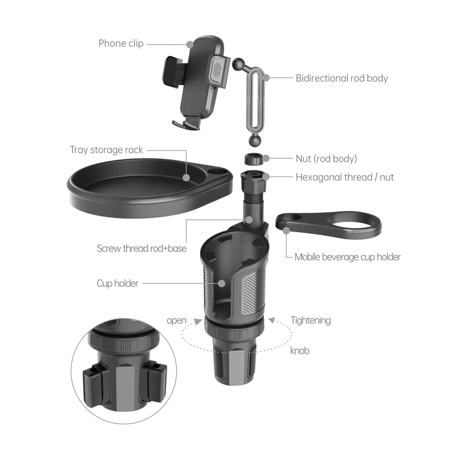 4-in-1 Whole Car Holder Tray