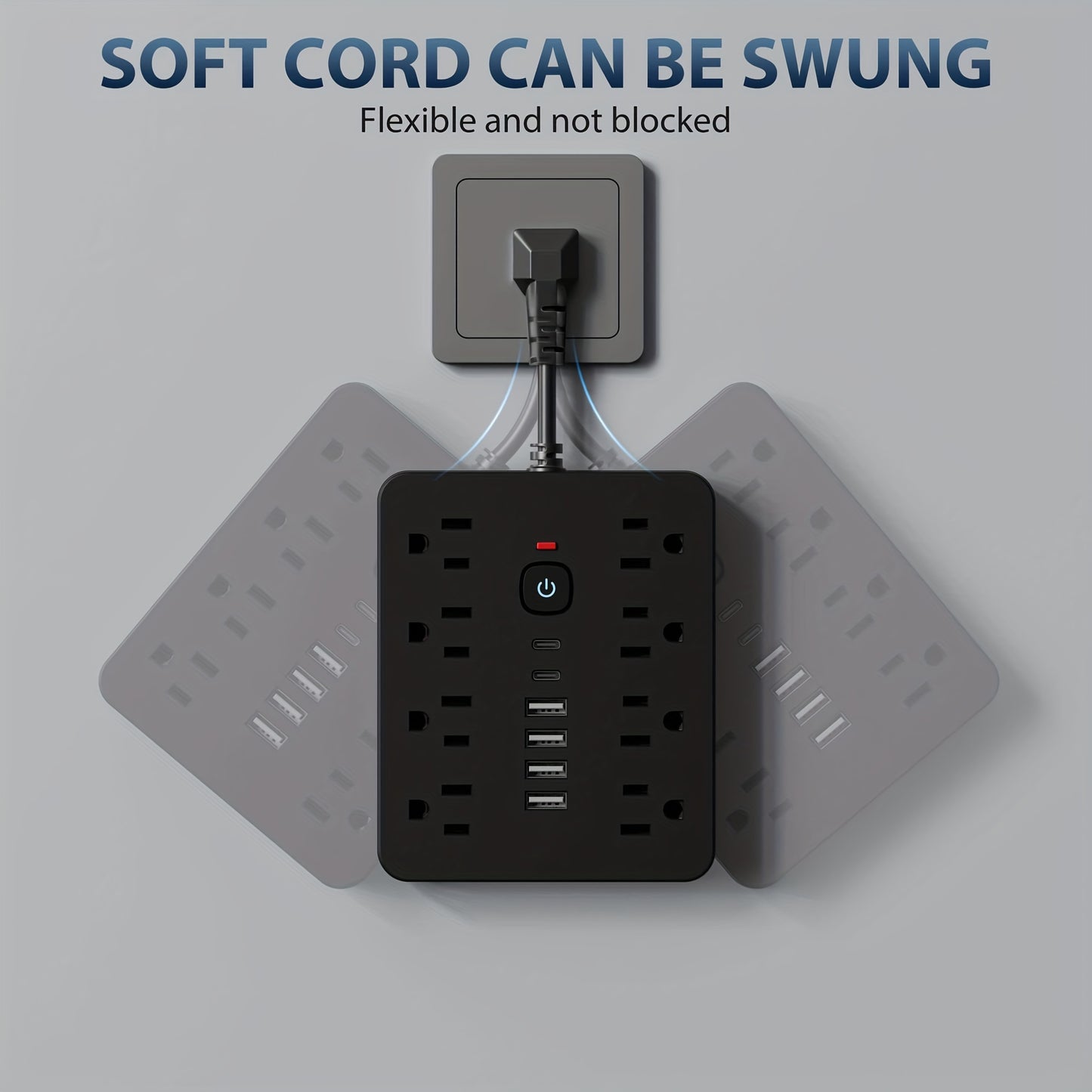 14-in-1 Power Strip with Surge Protection and One-Touch Control Switch