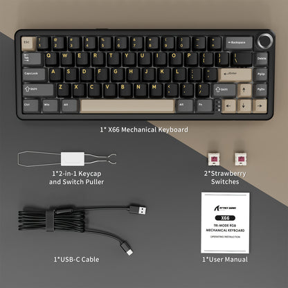X66 Ergonomic Keyboard with Knob
