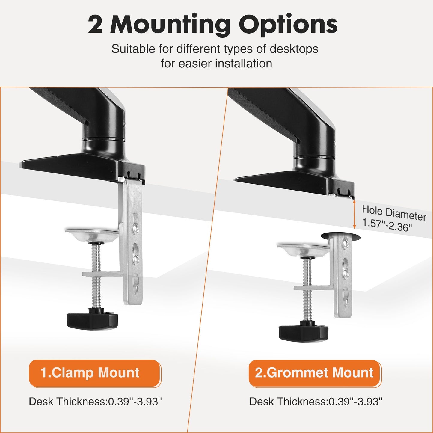 Ergonomic Monitor Mount with Gas Spring