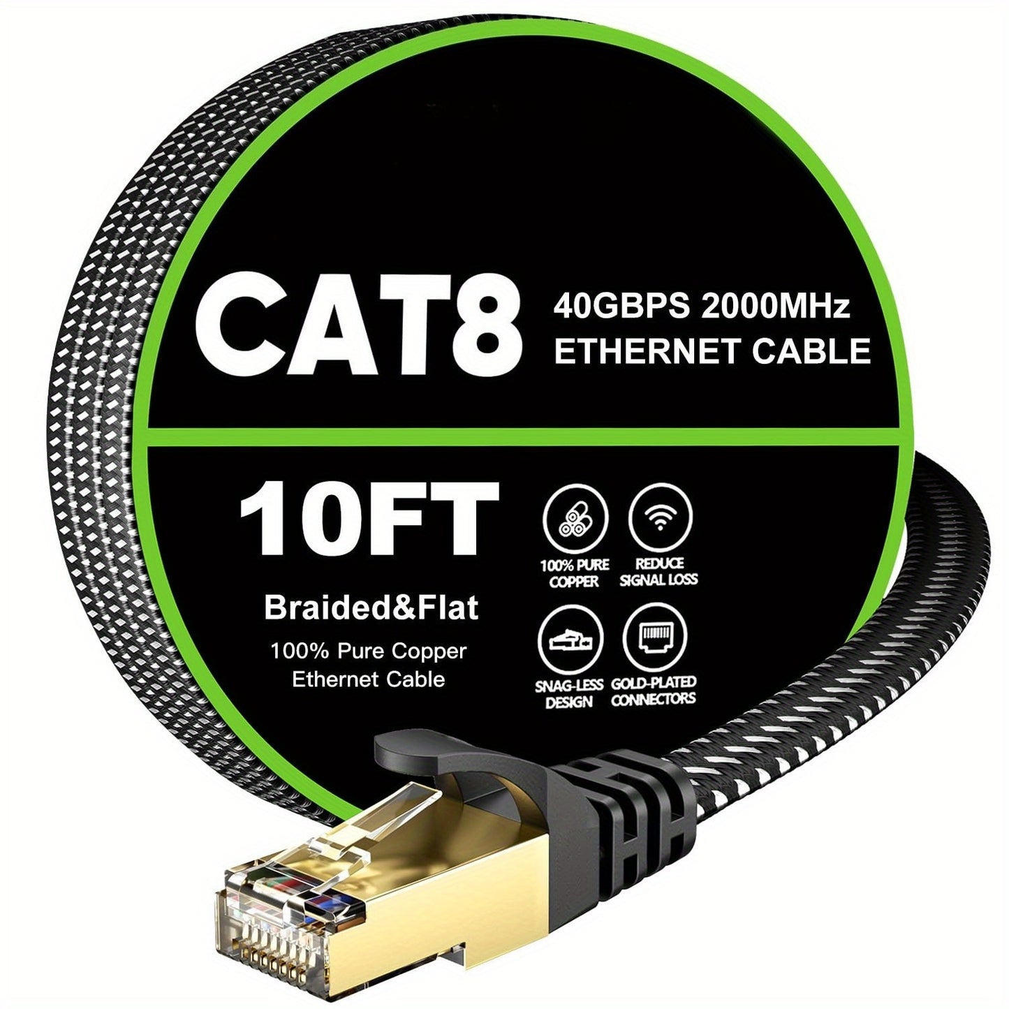 Nylon Braided Cat8 Ethernet Cable