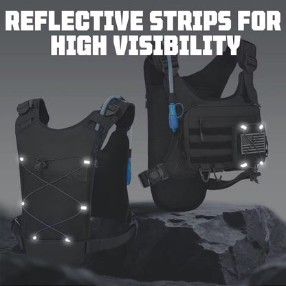 Reflective Chest Pack With Gear Holder, 2L Water Hydration Vest