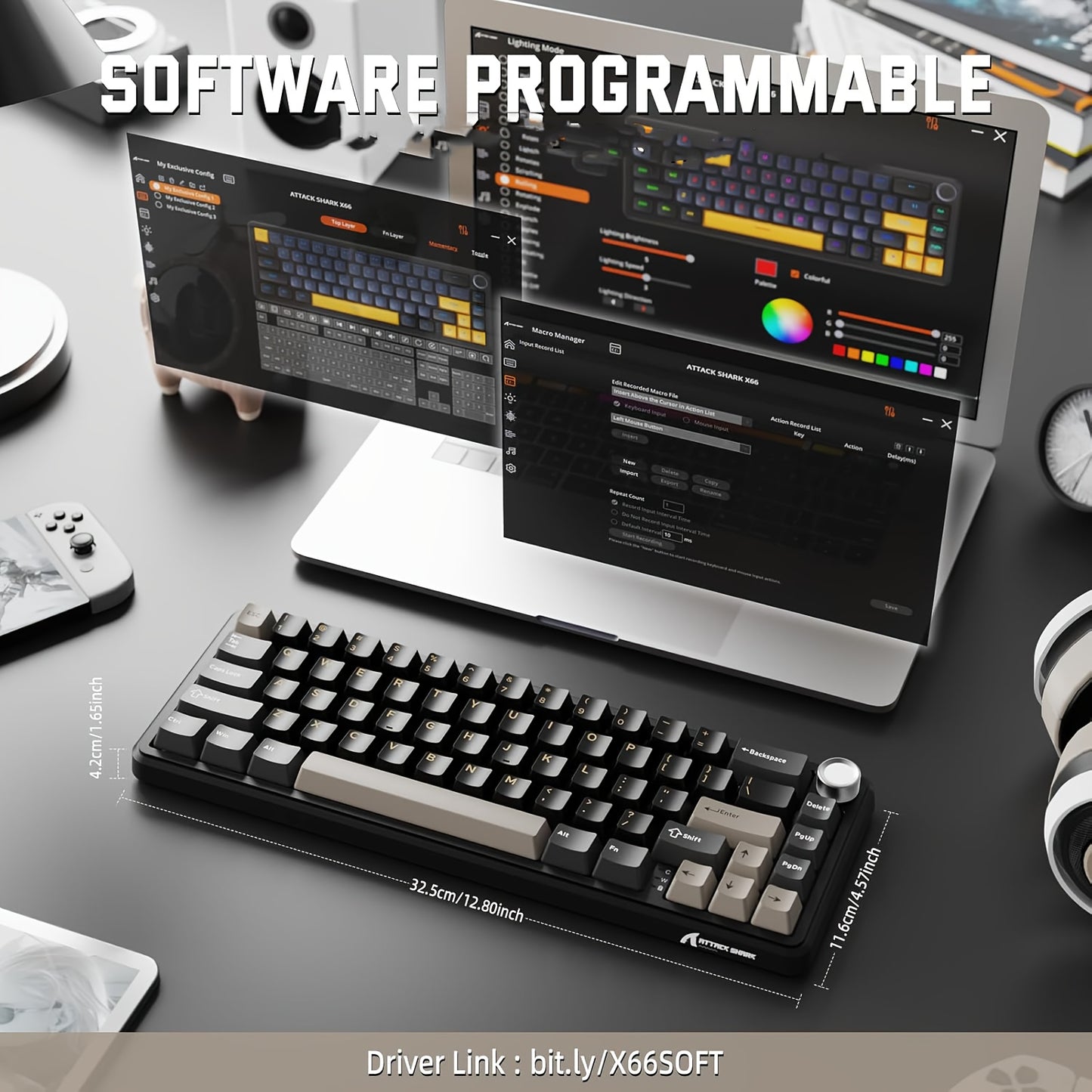 X66 Ergonomic Keyboard with Knob