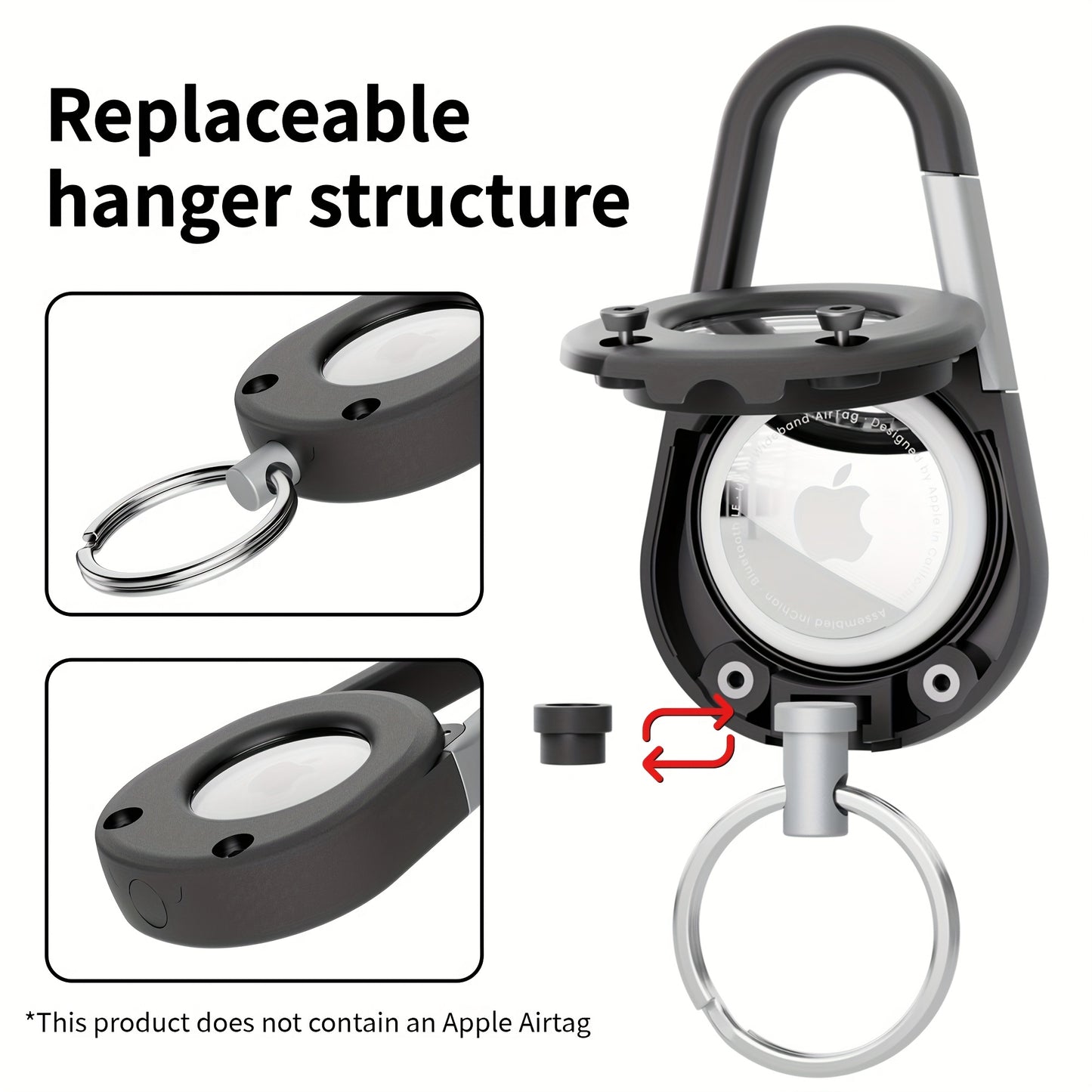 2 Pack Anti-Scratch Shockproof AirTag Keychain