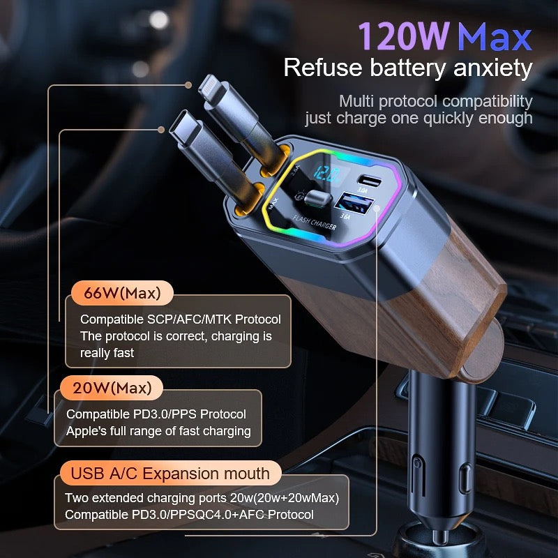 Retractable 5-in-1 Car Charger