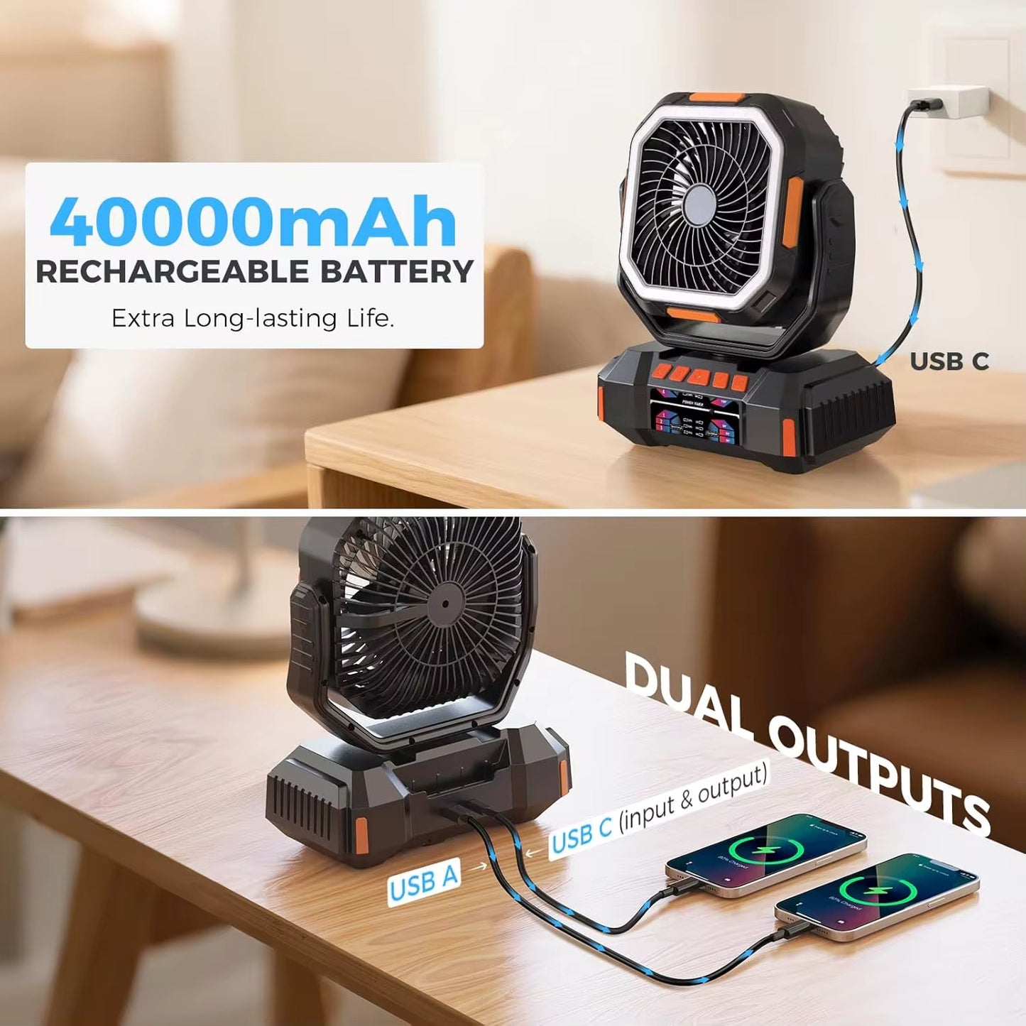 40000mAh Outdoor Fan