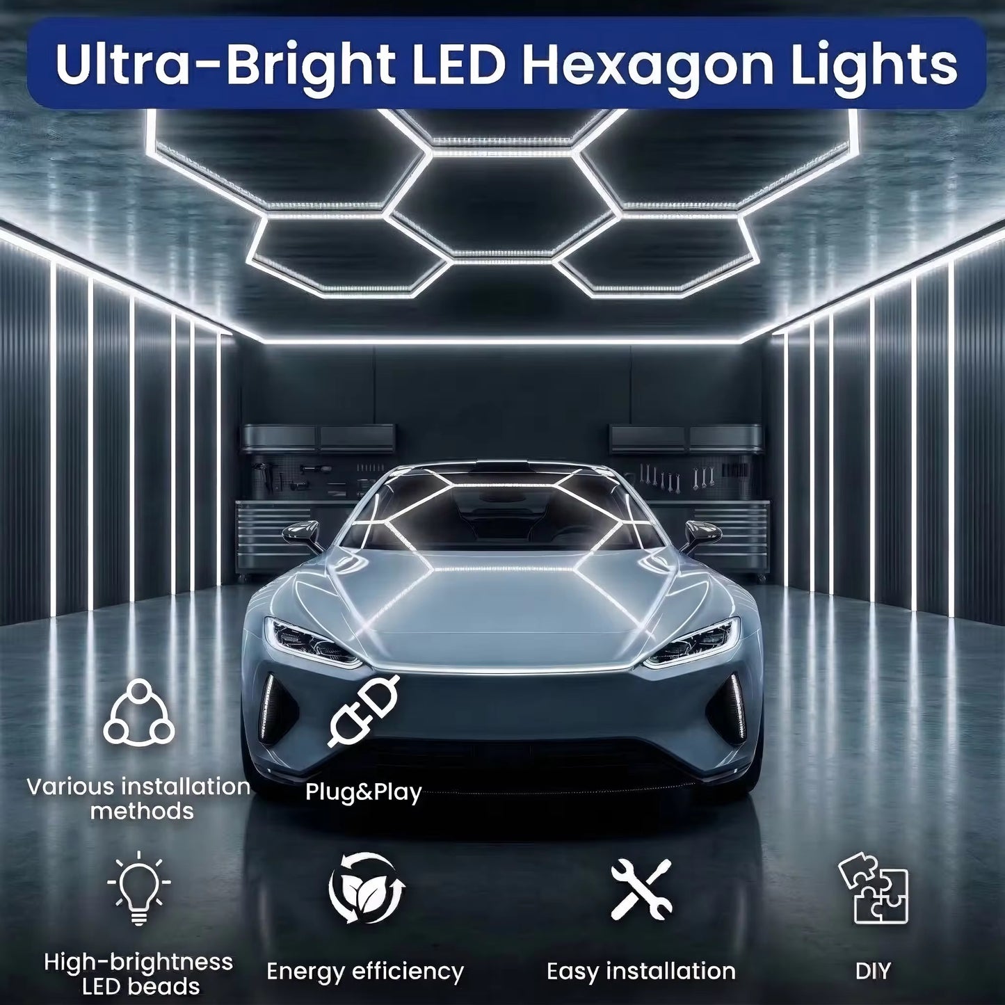 Hexagonal 6500K Garage Light