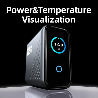 148W GAN Charger  Block with Smart Display,Fast Charger USB C Power Adapter,Touch Controls for MacBook,iPad,iPhone 17/16 Series