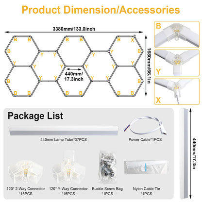 Hexagonal 6500K Garage Light