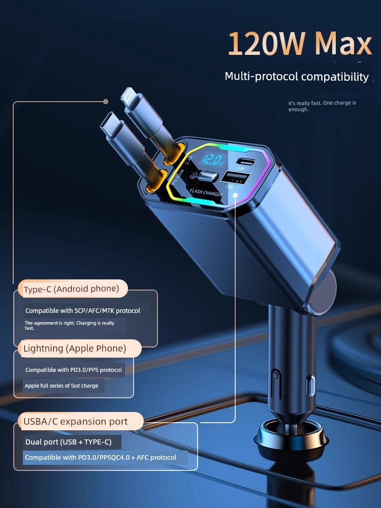 Retractable 5-in-1 Car Charger