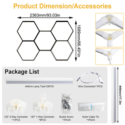 Hexagonal 6500K Garage Light