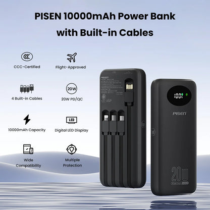 4 Built-in Cables Power Bank