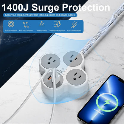 Flat Braided Power Strip