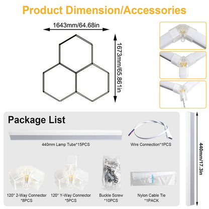 Hexagonal 6500K Garage Light