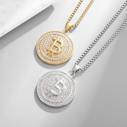 Bitcoin Rhinestones Necklace
