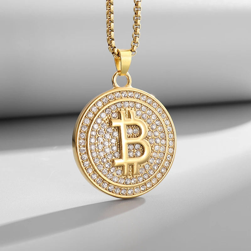 Bitcoin Rhinestones Necklace