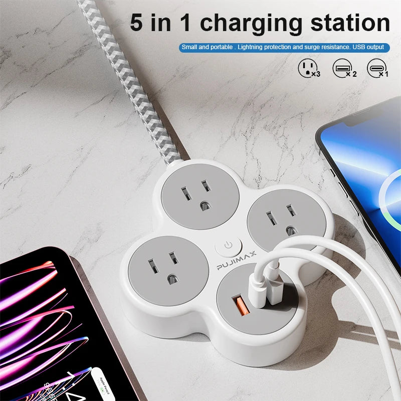 Flat Braided Power Strip