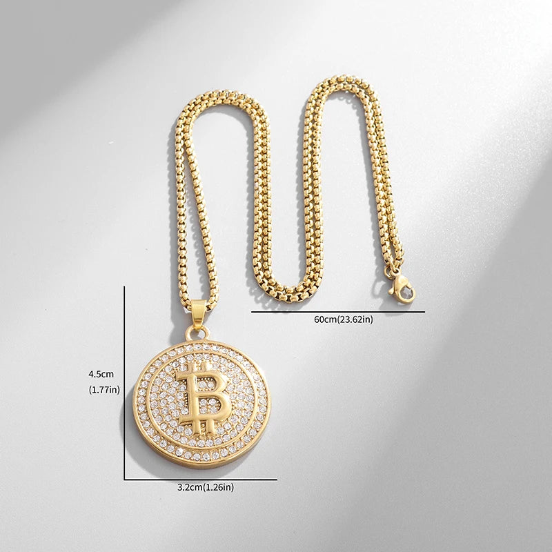 Bitcoin Rhinestones Necklace