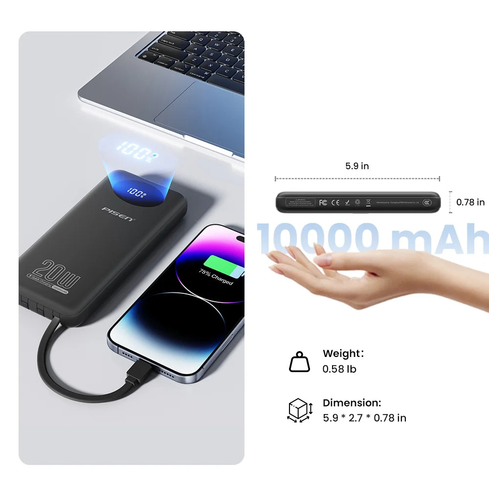 4 Built-in Cables Power Bank