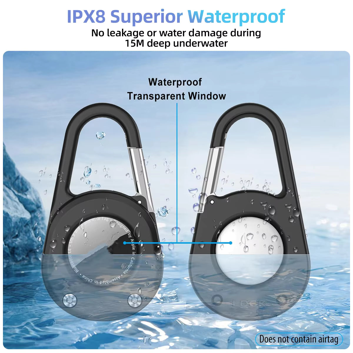 2 Pack Anti-Scratch Shockproof AirTag Keychain