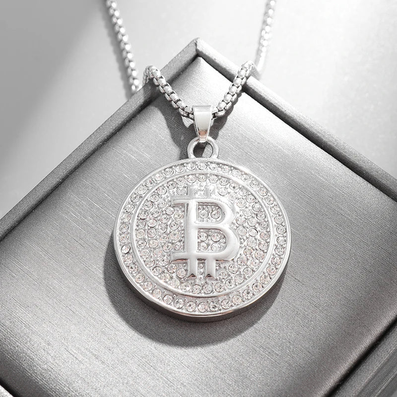 Bitcoin Rhinestones Necklace