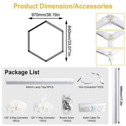 Hexagonal 6500K Garage Light