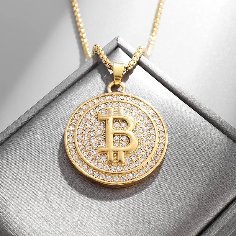 Bitcoin Rhinestones Necklace