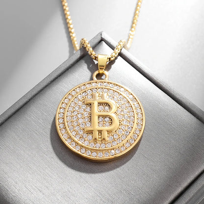 Bitcoin Rhinestones Necklace
