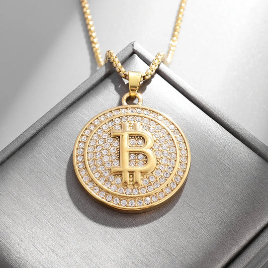 Bitcoin Rhinestones Necklace