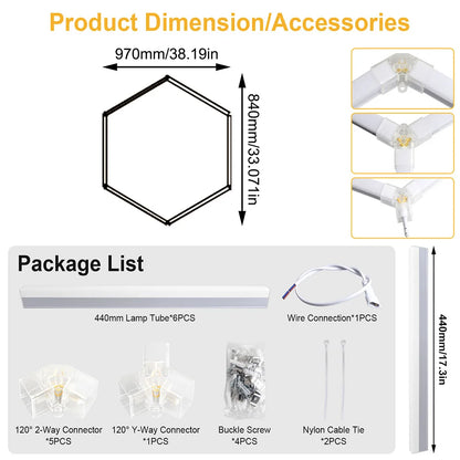 Hexagonal 6500K Garage Light