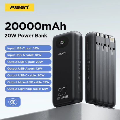 4 Built-in Cables Power Bank