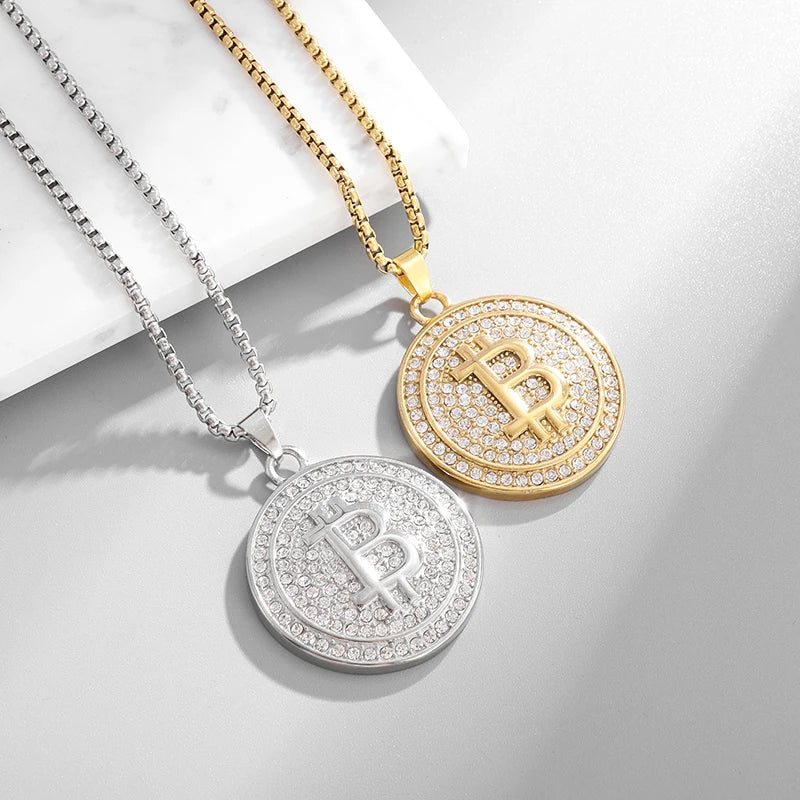 Bitcoin Rhinestones Necklace