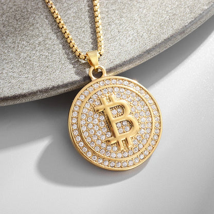 Bitcoin Rhinestones Necklace