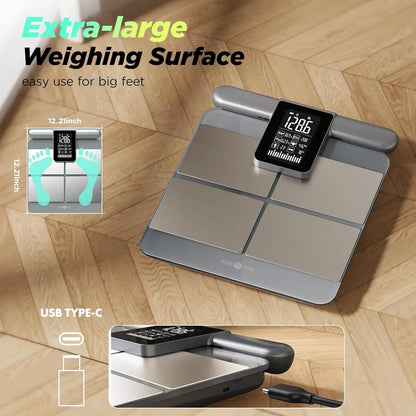 Smart Digital Scale with 8-Electrode Full-Body Analysis for Weight, BMI, and Fat Percentage Measurement