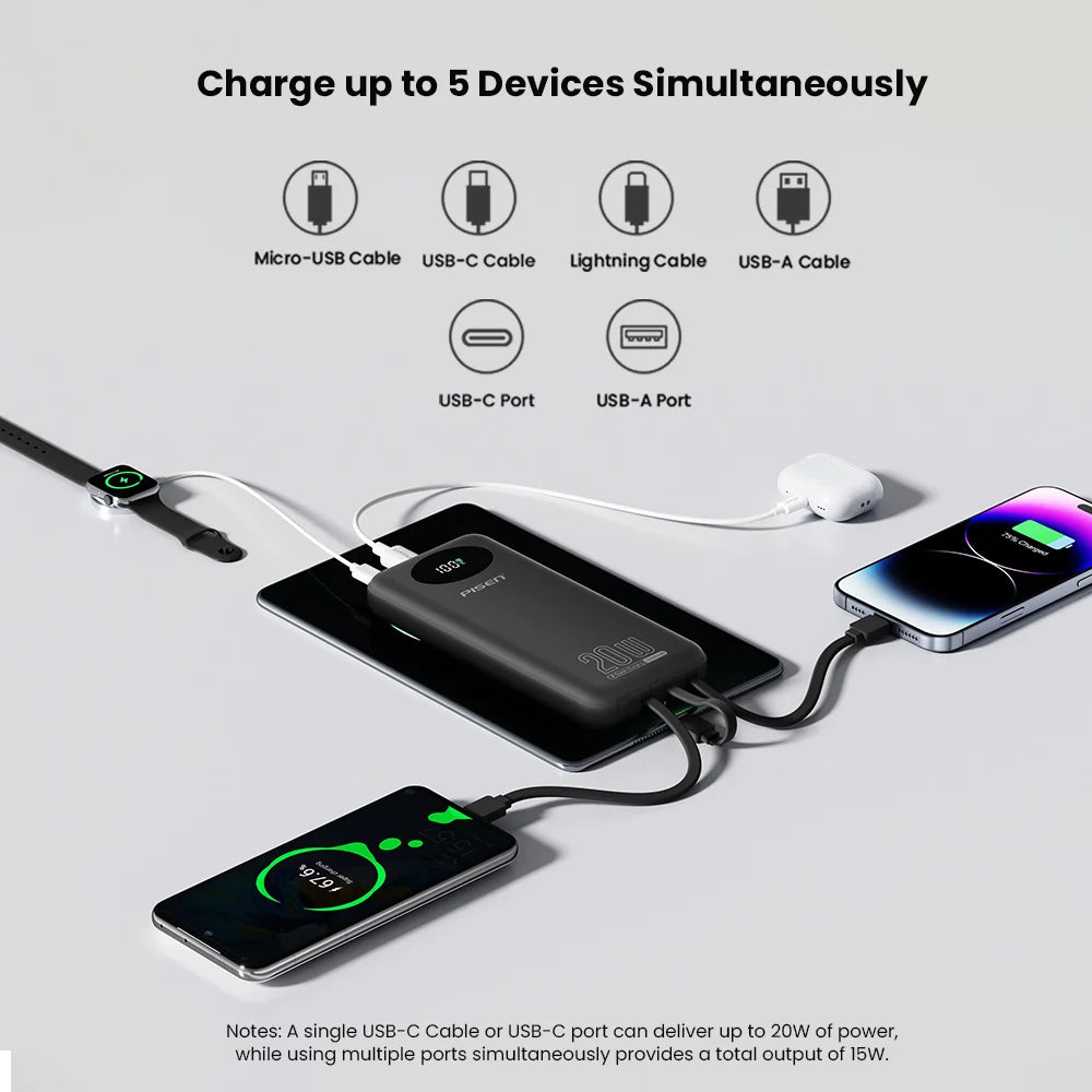 4 Built-in Cables Power Bank